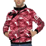 customized arkansas razorbacks shark art red windbreaker jacket best selling