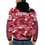 customized arkansas razorbacks shark art red windbreaker jacket best selling