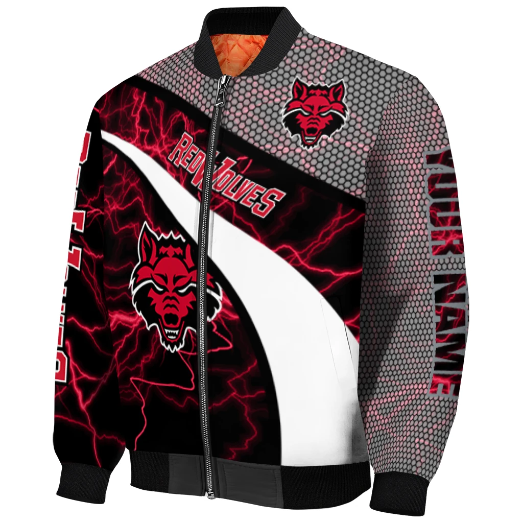 customized arkansas state red wolves electric flash scarlet bomber jacket fashion forward customized arkansas state red wolves electric flash scarlet bomber jacket fashion forward