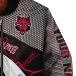 customized arkansas state red wolves electric flash scarlet bomber jacket best selling