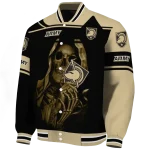customized army black knights reaper hands gold black varsity jacket best selling