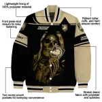 customized army black knights reaper hands gold black varsity jacket best selling