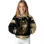 customized army black knights reaper hands gold black varsity jacket best selling