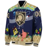customized army black knights spongebob playtime gold blue varsity jacket best selling