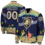 customized army black knights spongebob playtime gold blue varsity jacket best selling