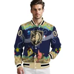 customized army black knights spongebob playtime gold blue varsity jacket best selling