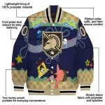 customized army black knights spongebob playtime gold blue varsity jacket best selling
