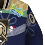customized army black knights spongebob playtime gold blue varsity jacket best selling