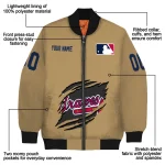 customized atlanta braves claw swipe beige bomber jacket best selling