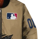 customized atlanta braves claw swipe beige bomber jacket best selling