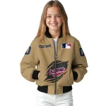 customized atlanta braves claw swipe beige bomber jacket best selling
