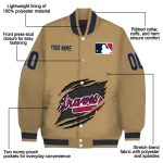 customized atlanta braves claw swipe beige varsity jacket best selling