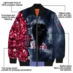 customized atlanta braves skull cluster navy bomber jacket best selling