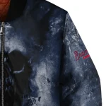 customized atlanta braves skull cluster navy bomber jacket best selling