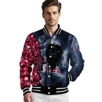 customized atlanta braves skull cluster navy varsity jacket best selling
