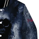 customized atlanta braves skull cluster navy varsity jacket best selling
