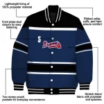 customized atlanta braves stripe statement navy black varsity jacket best selling