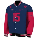 customized atlanta braves team patch navy varsity jacket best selling
