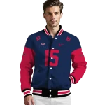 customized atlanta braves team patch navy varsity jacket best selling