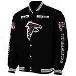 customized atlanta falcons american flag skull black varsity jacket best selling