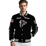 customized atlanta falcons american flag skull black varsity jacket best selling