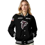 customized atlanta falcons american flag skull black varsity jacket best selling