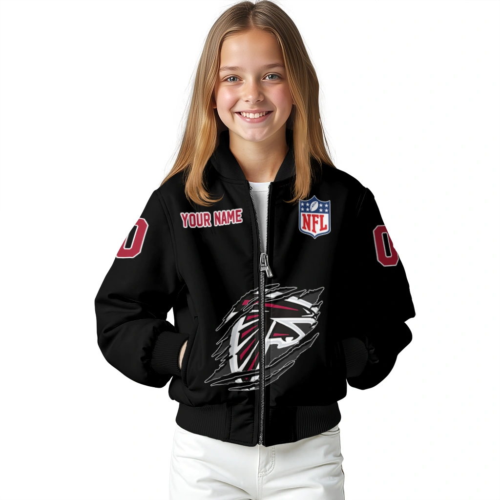 customized atlanta falcons claw scratch black bomber jacket top rated customized atlanta falcons claw scratch black bomber jacket top rated