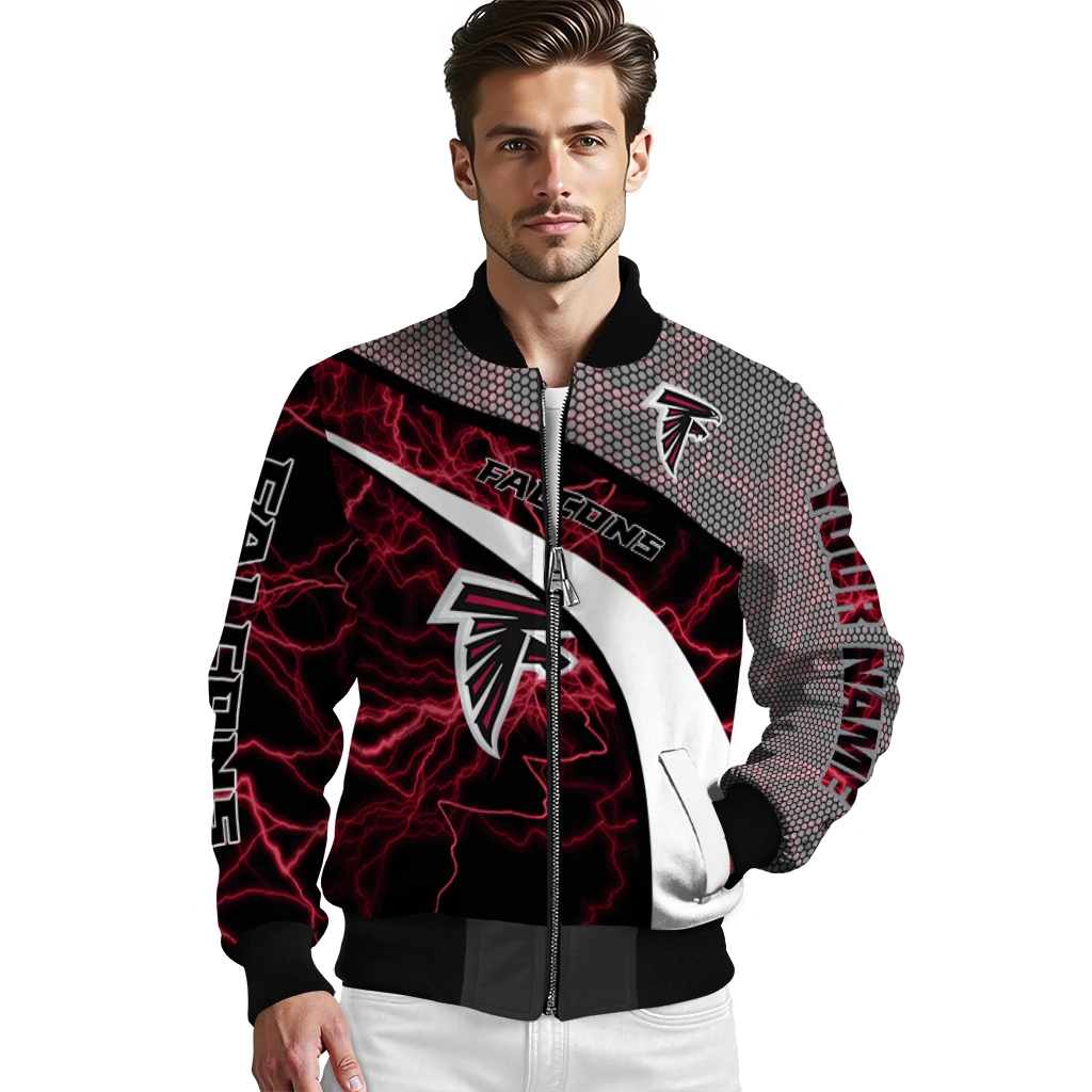 customized atlanta falcons electric flash red bomber jacket high quality customized atlanta falcons electric flash red bomber jacket high quality