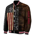 customized atlanta falcons flag wood brown varsity jacket best selling