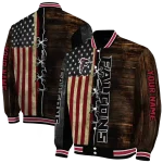 customized atlanta falcons flag wood brown varsity jacket best selling