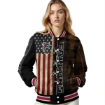 customized atlanta falcons flag wood brown varsity jacket best selling