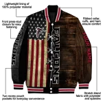 customized atlanta falcons flag wood brown varsity jacket best selling