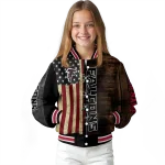 customized atlanta falcons flag wood brown varsity jacket best selling