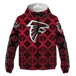customized atlanta falcons geometric blossom red windbreaker jacket best selling