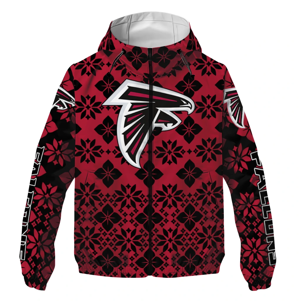 customized atlanta falcons geometric blossom red windbreaker jacket best selling customized atlanta falcons geometric blossom red windbreaker jacket best selling