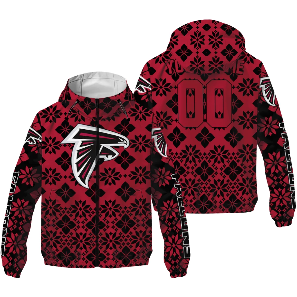 customized atlanta falcons geometric blossom red windbreaker jacket high quality customized atlanta falcons geometric blossom red windbreaker jacket high quality