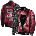 customized atlanta falcons skull cluster red varsity jacket best selling