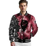 customized atlanta falcons skull cluster red varsity jacket best selling