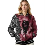 customized atlanta falcons skull cluster red varsity jacket best selling