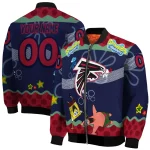 customized atlanta falcons spongebob playtime red blue bomber jacket best selling