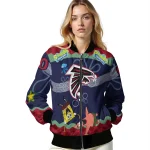 customized atlanta falcons spongebob playtime red blue bomber jacket best selling