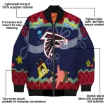 customized atlanta falcons spongebob playtime red blue bomber jacket best selling