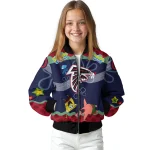 customized atlanta falcons spongebob playtime red blue bomber jacket best selling