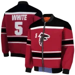 customized atlanta falcons stripe statement red black bomber jacket best selling