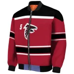 customized atlanta falcons stripe statement red black bomber jacket best selling