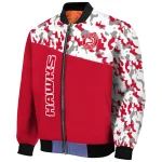 customized atlanta hawks camouflage style red bomber jacket best selling