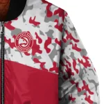 customized atlanta hawks camouflage style red bomber jacket best selling