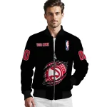 customized atlanta hawks claw edge black bomber jacket best selling