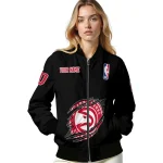 customized atlanta hawks claw edge black bomber jacket best selling