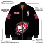 customized atlanta hawks claw edge black bomber jacket best selling